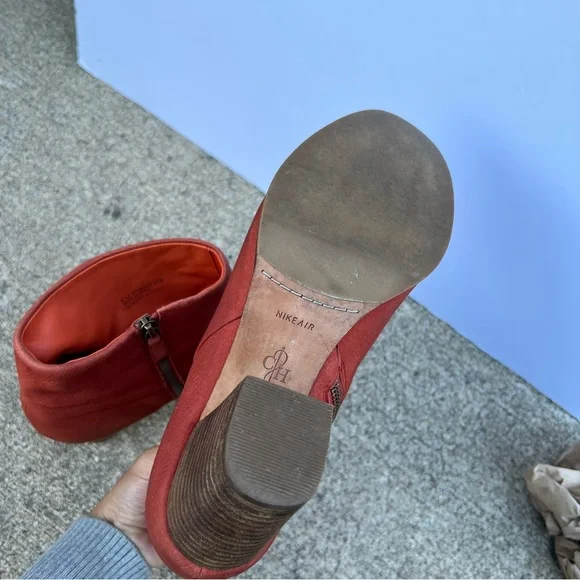 Cole Haan Nikeair Booties Women's size 8.5 Orange Heeled Ankle Boots Cassidy - Picture 8 of 8